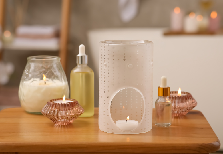 Lampada per aromi in vetro – ciotola liscia per una diffusione pulita del profumo